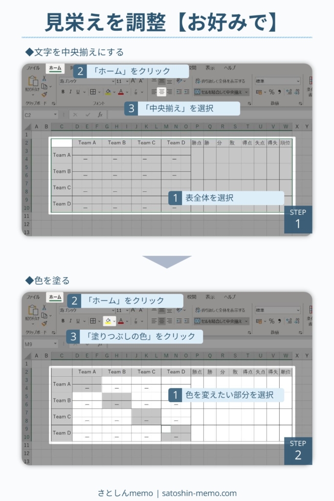 簡単 サッカーの対戦表をエクセルで作成する方法 基本操作も解説 Soccernote